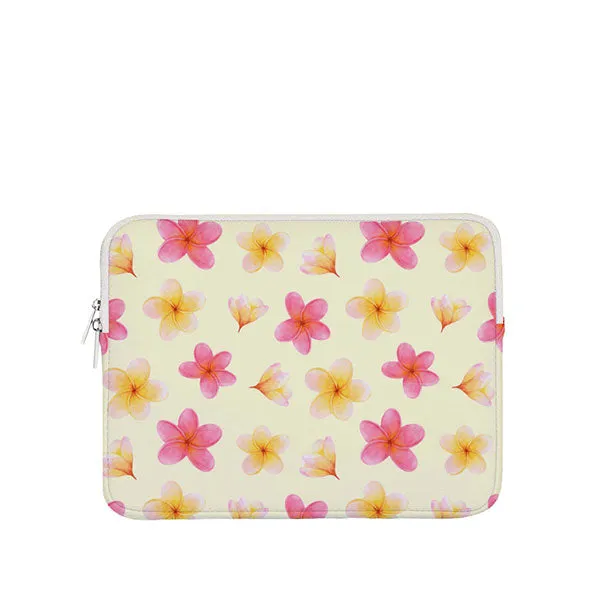 *14in Plumerias on Yellow Laptop Case