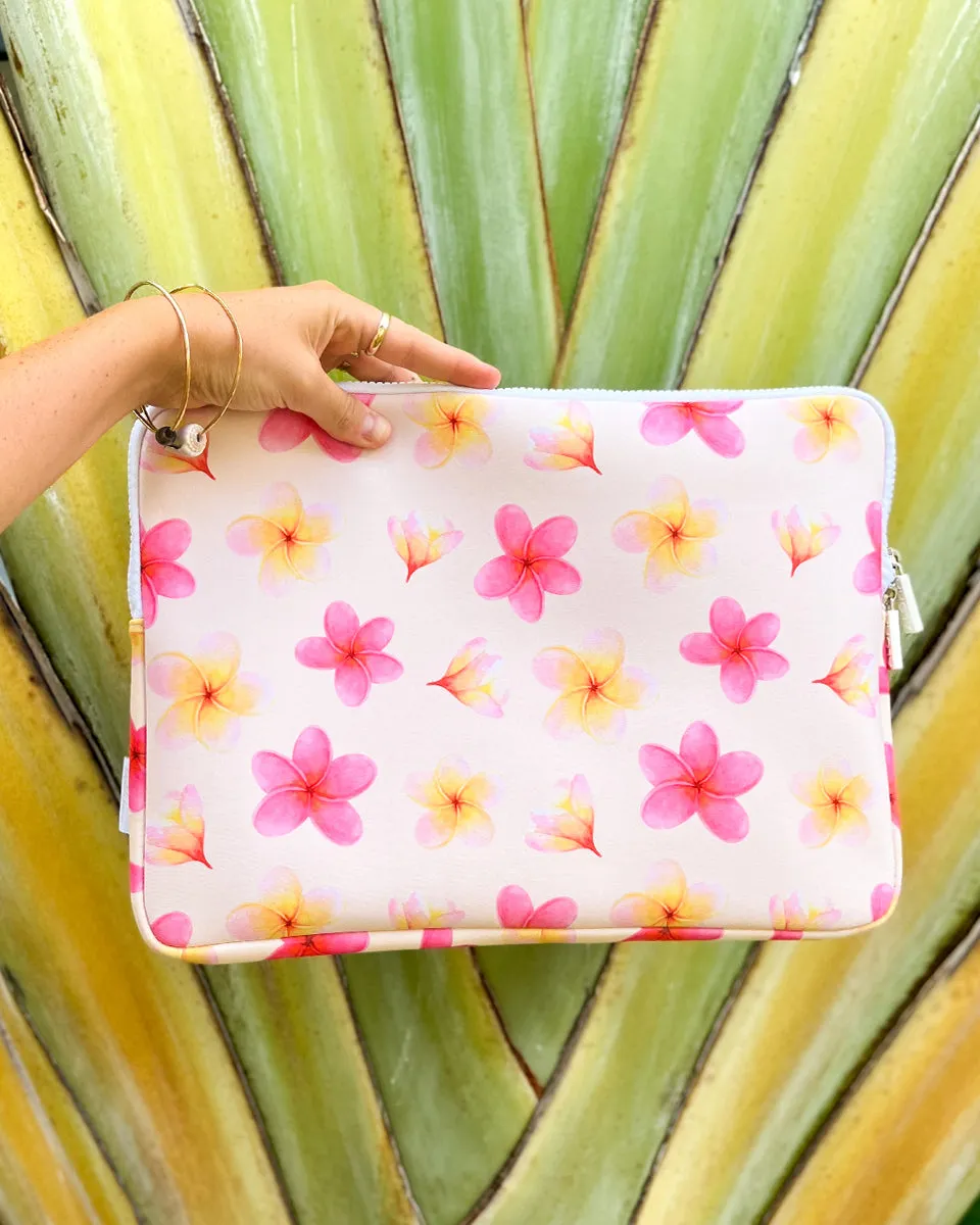 *14in Plumerias on Yellow Laptop Case