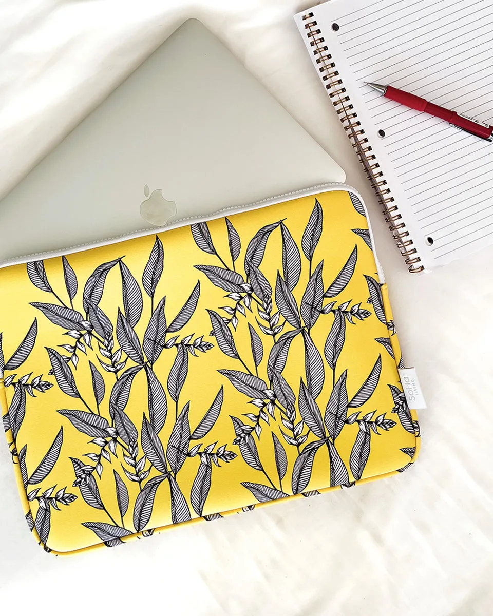 *15.5in Heliconia on Yellow Laptop Case