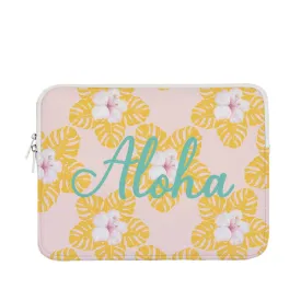 *15.5in Monstera and Hibiscus Aloha Laptop Case