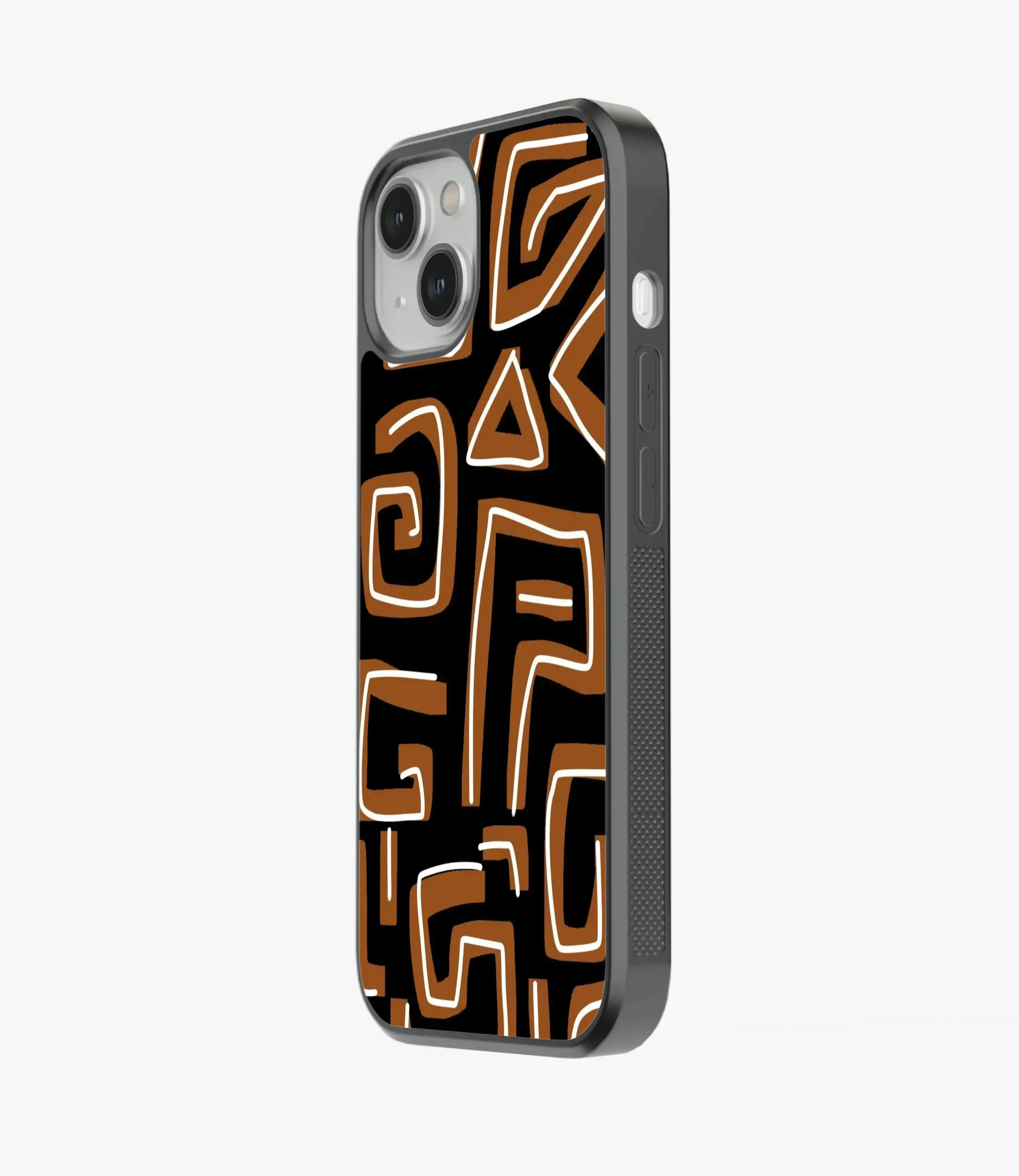 Abstract Black/Brown Pattern Glass Case