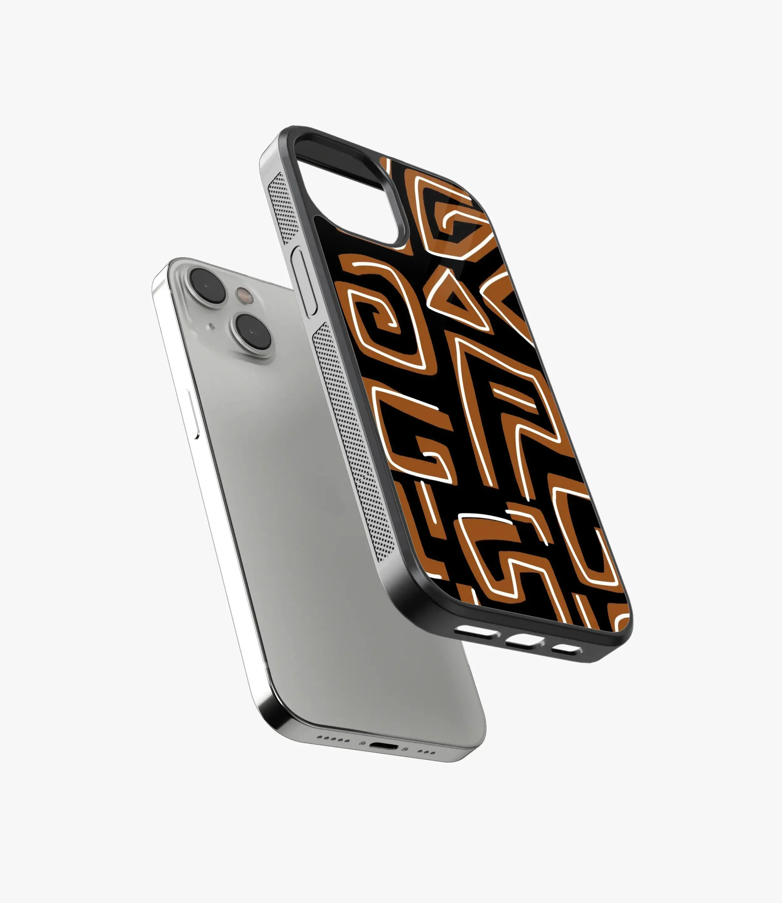 Abstract Black/Brown Pattern Glass Case