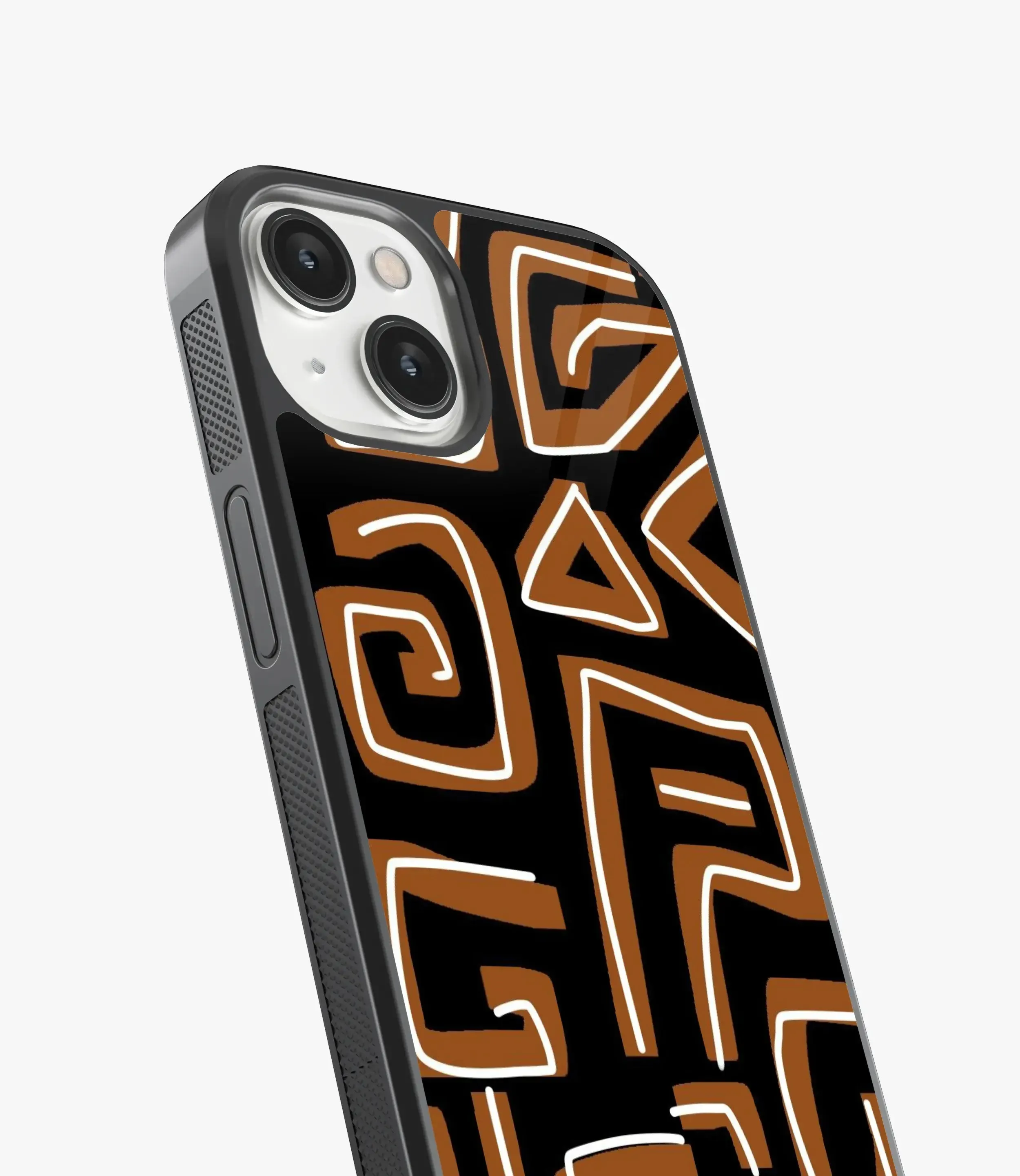 Abstract Black/Brown Pattern Glass Case