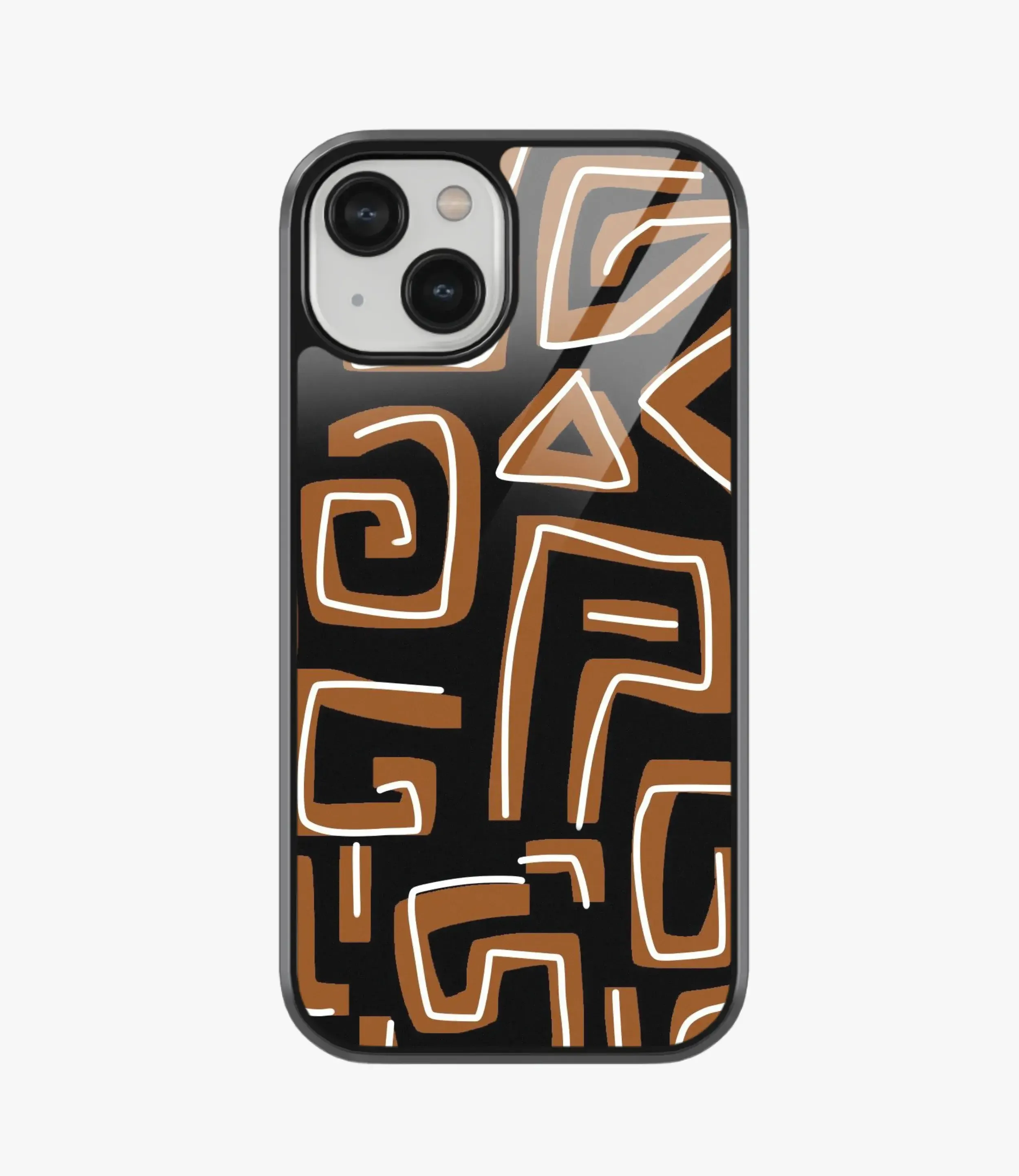 Abstract Black/Brown Pattern Glass Case