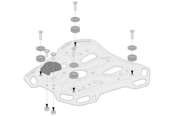 ADAPTER KIT SW MOTECH TO FIT TRAX EVO ION & ADVENTURE TOPCASE TO ADVENTURE RACK CARRIER