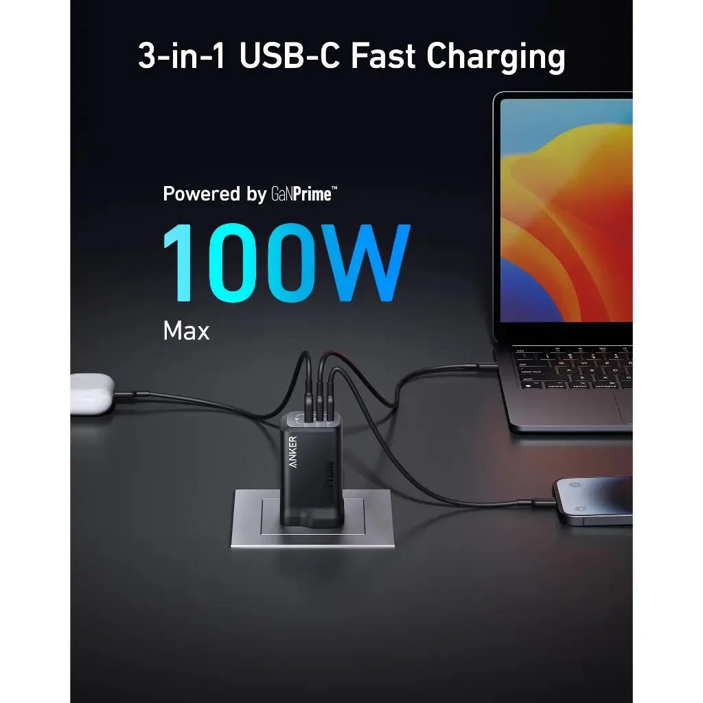 Anker Charger Ganprime Powerport 100W USB C Gan Charger A2343