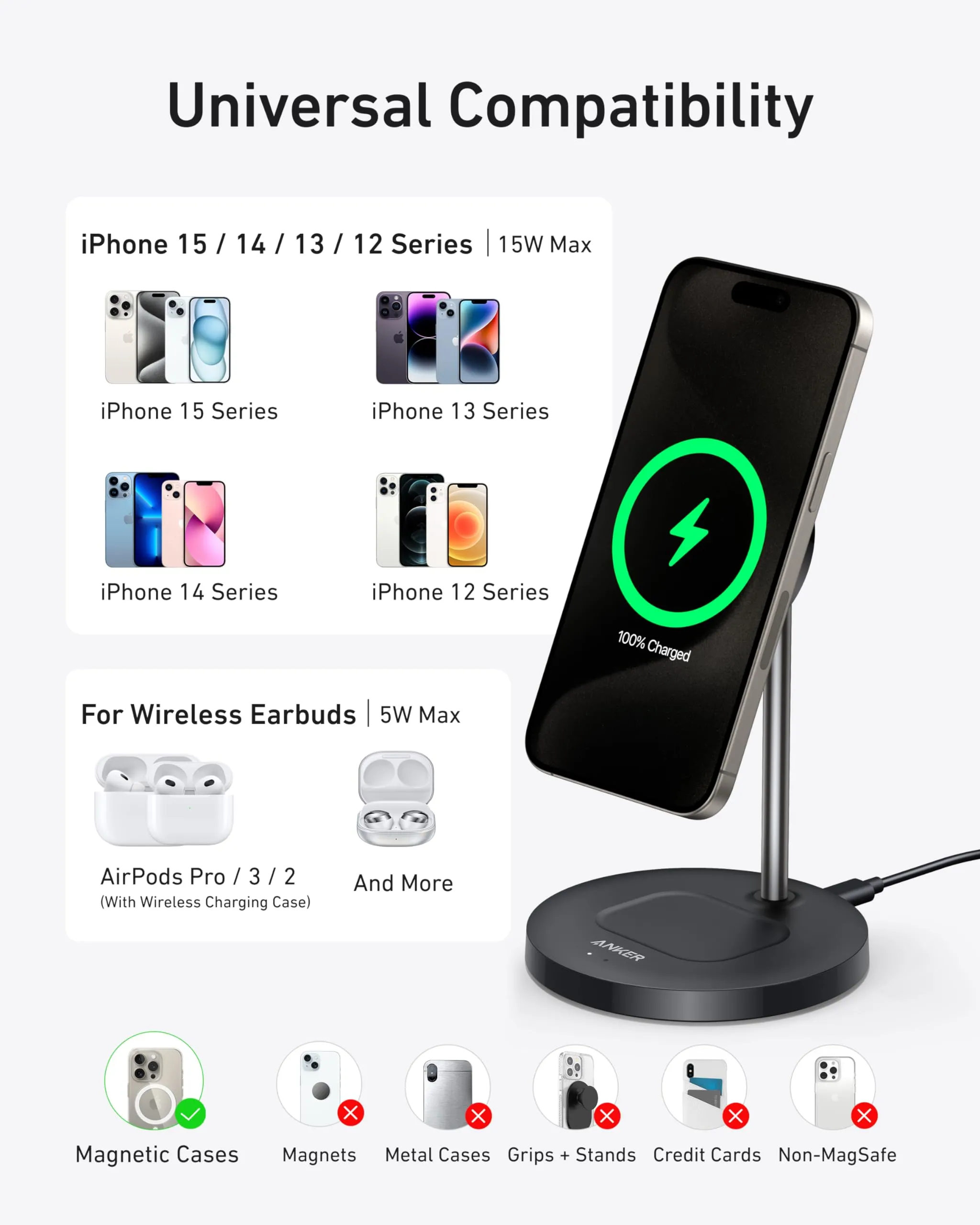 Anker MagGo Wireless Charger (2-in-1 Stand) BOA