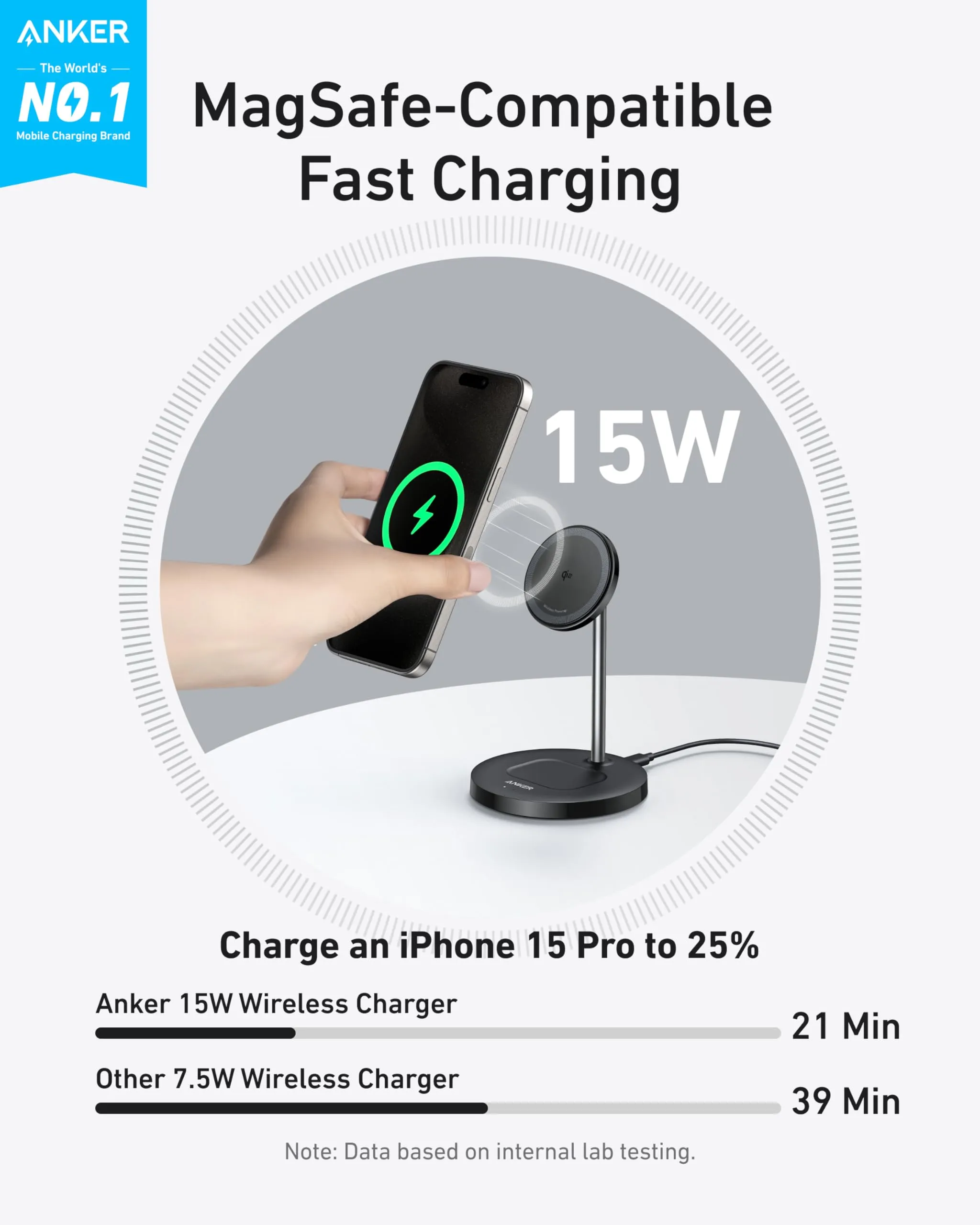 Anker MagGo Wireless Charger (2-in-1, Stand)