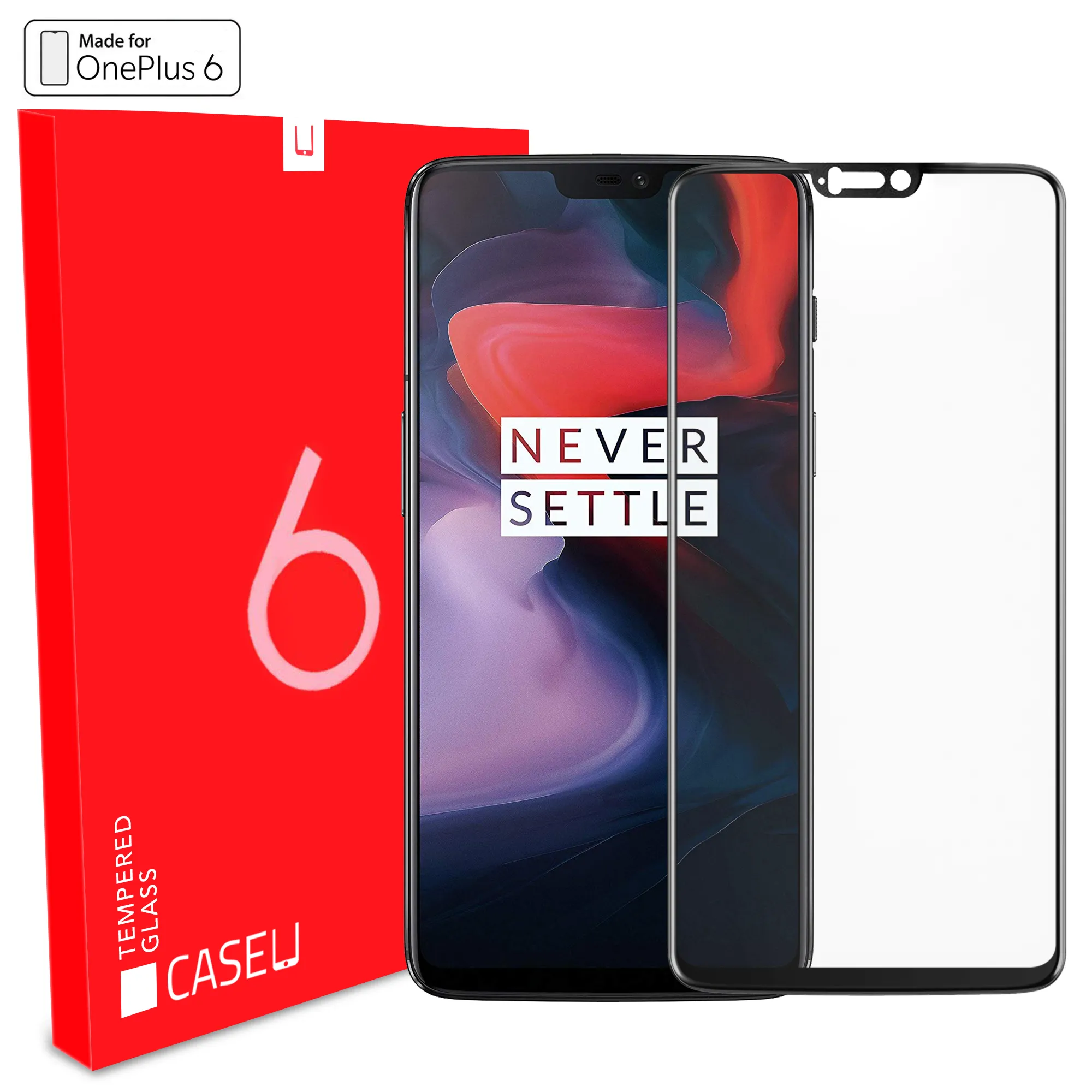 Black Shield Premium Tempered Glass - OnePlus 6