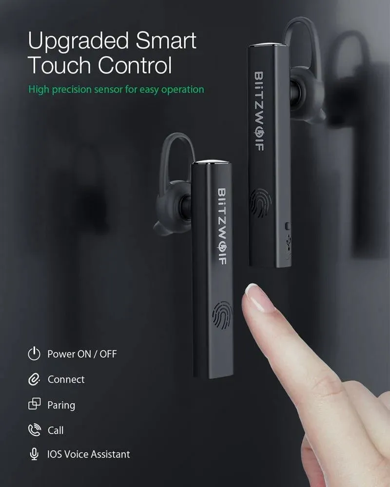 BlitzWolf BW-BH1 Bluetooth Earphones Touch Control Waterproof