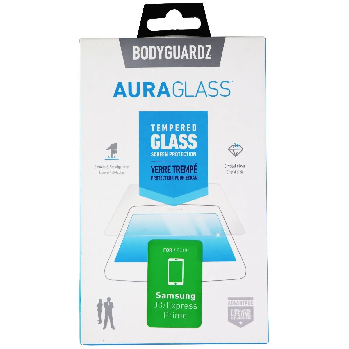 BodyGuardz AuraGlass Screen Protector for Samsung Galaxy J3/Express Prime