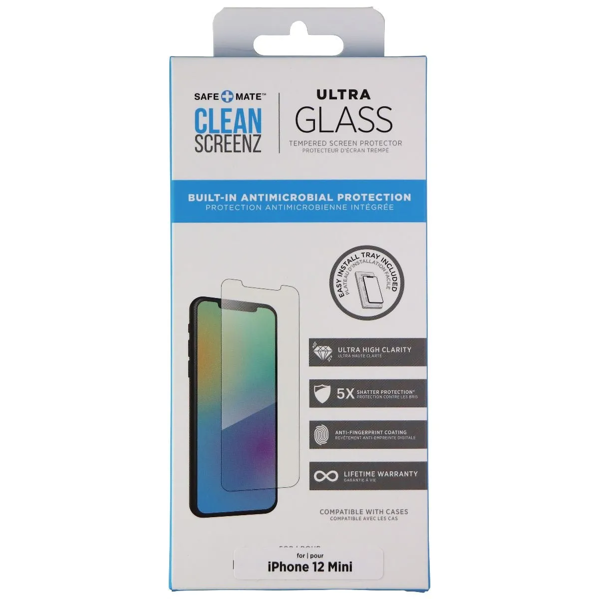 Case-Mate/Safe-Mate Clean Screenz Ultra Glass for Apple iPhone 12 Mini - Clear