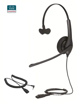 Cisco Certified Jabra Biz 1500 Monaural QD Headset w/2.5MM Cord for SPA models