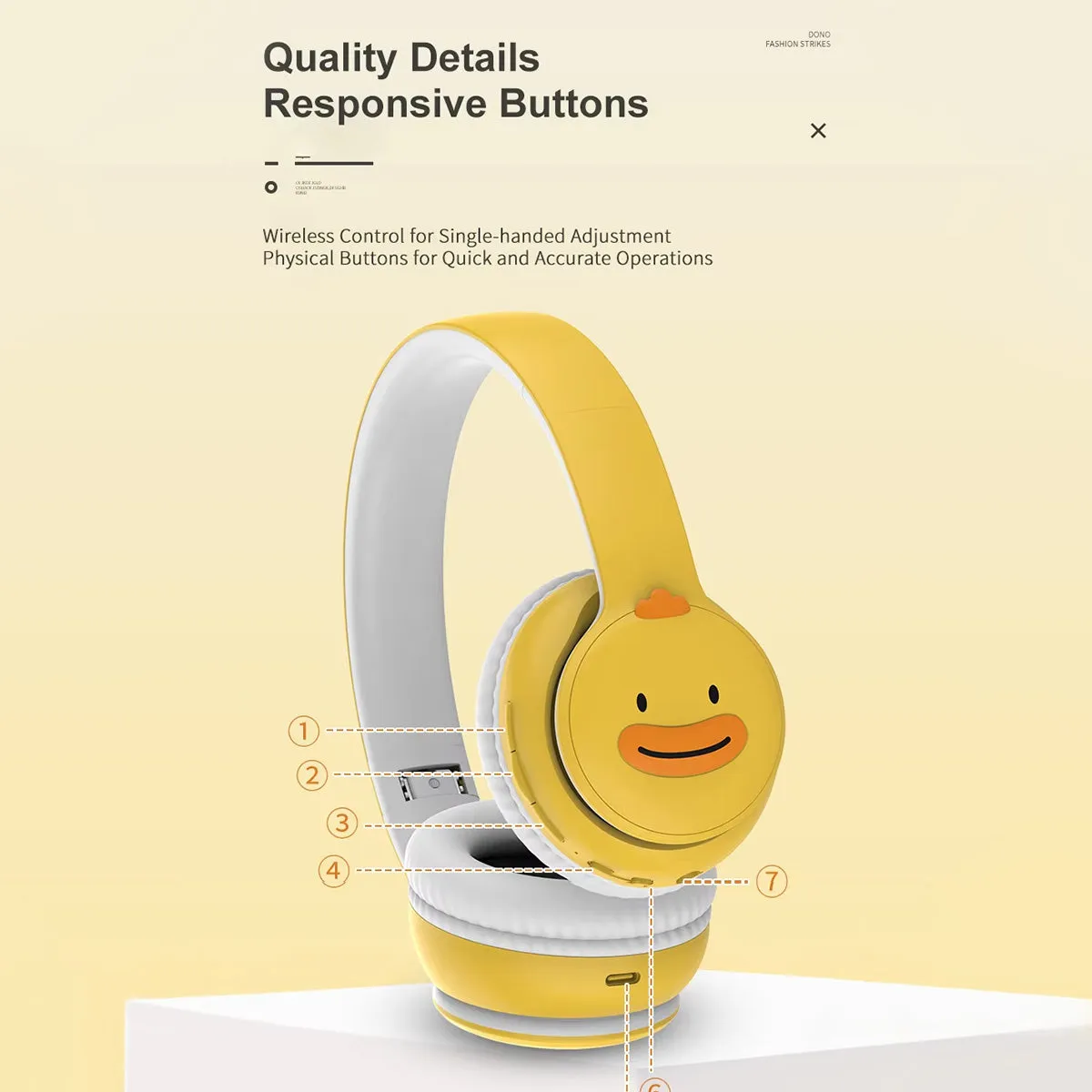 DOQAUS DO1 Bluetooth Kids Headphones with Mic-White