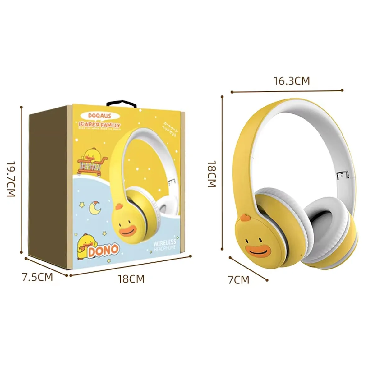 DOQAUS DO1 Bluetooth Kids Headphones with Mic-White