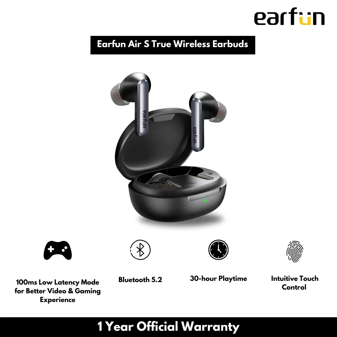 Earfun TW201 Air S Bluetooth V5.2 ANC True Wireless Earbuds