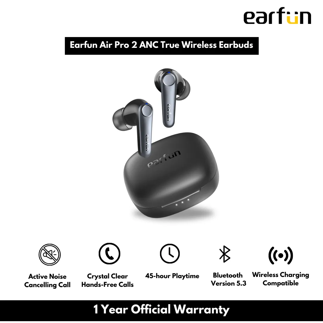 Earfun TW300B/ TW300 Air Pro 2 Bluetooth V5.2 ANC True Wireless Earbuds