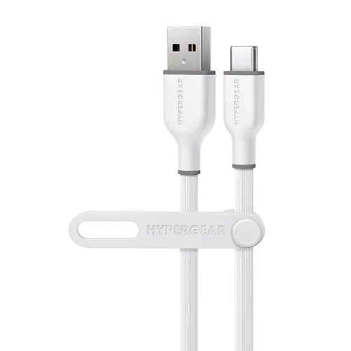 Flexi Pro USB to USB-C Soft-Touch Silicone Charge & Sync Cable | 4ft | White