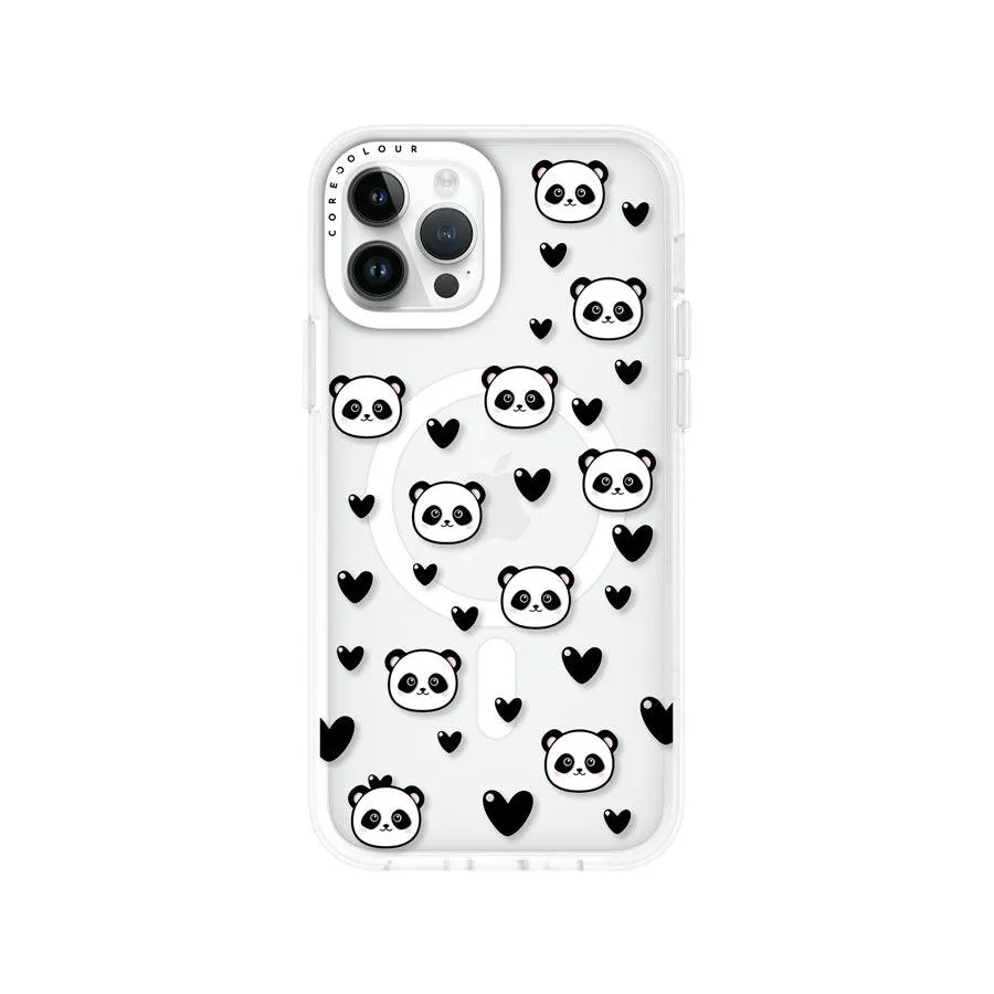 iPhone 12 Pro Panda Heart Phone Case MagSafe Compatible