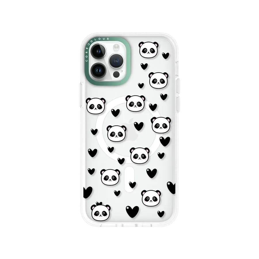 iPhone 12 Pro Panda Heart Phone Case MagSafe Compatible