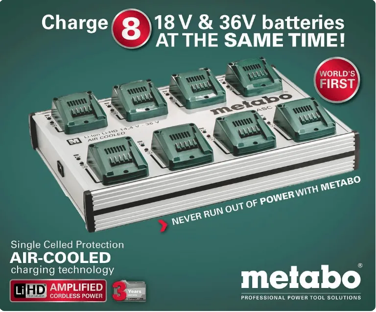 Metabo Desktop 8-Bay Multi-Charger