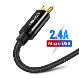 Micro USB Cable 2.4A Nylon Fast Charge USB Data Cable for Samsung Xiaomi LG Tablet Android Mobile Phone USB Charging Cord