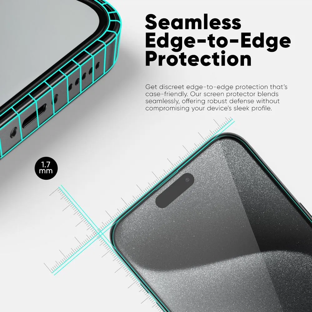 ONETIME PRO NanoArmour Screen Protector for iPhone with ClearVue Anti-Reflective Technology: Matte, Anti-Glare, Edge-to-Edge, Antimicrobial