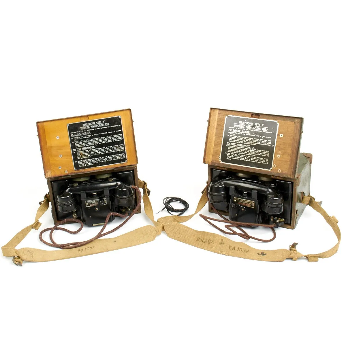 Original British WWII Field Telephones (Pair) Type F MK2 - Fully Functional