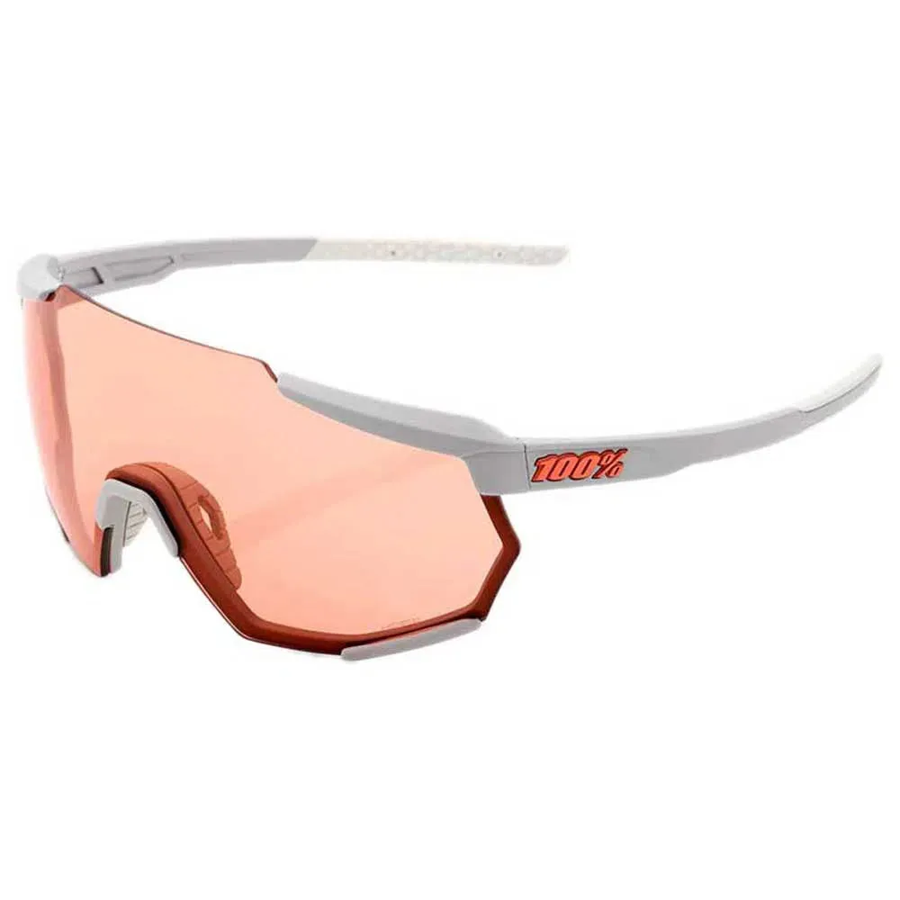 RIDE 100% Eyewear RACETRAP - Soft Tact Stone Grey HiPER Coral Lens