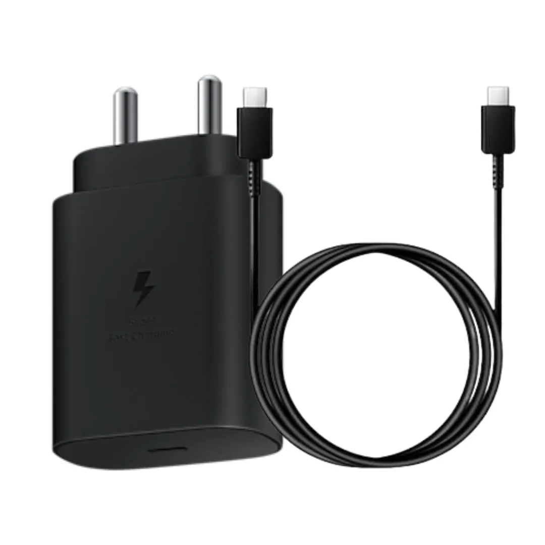 Samsung Galaxy A13 25W Type-C To Type-C Adaptive Fast Mobile Charger With Cable Black