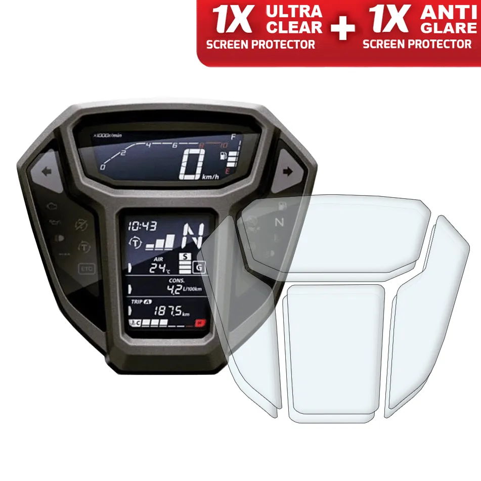 Speedo Angels Dashboard Screen Protectors For Honda CRF1000L Africa Twin 2015-2017 (1xultraclear   1xantiglare) (SAHO511)