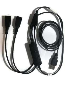 USB Y-CORD TRAINING ADAPTER FOR STARKEY FLAT QD HEADSETS FOR USE ON COMPUTER