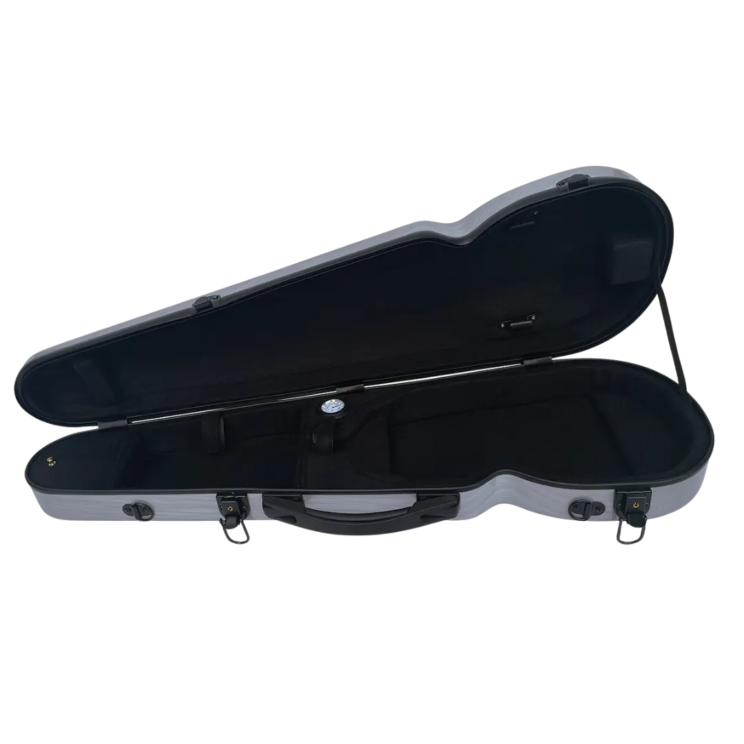 Vivo Polycarbonate Shaped Violin Case 4/4 Brushed Silver